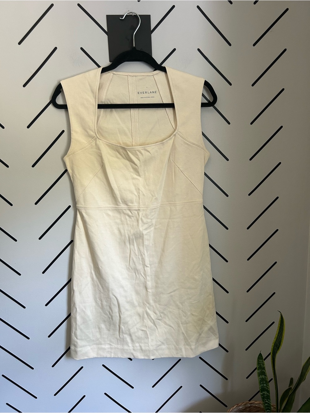 NWOT Everlane cream mini dress stretchy